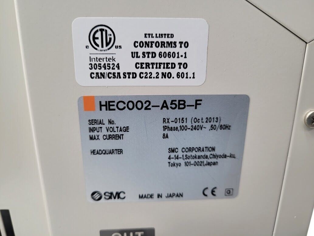 SMC HEC002-A5B-F THERMO-CON 230w Peltier-Type Air Cooled Circulating Chiller "C"
