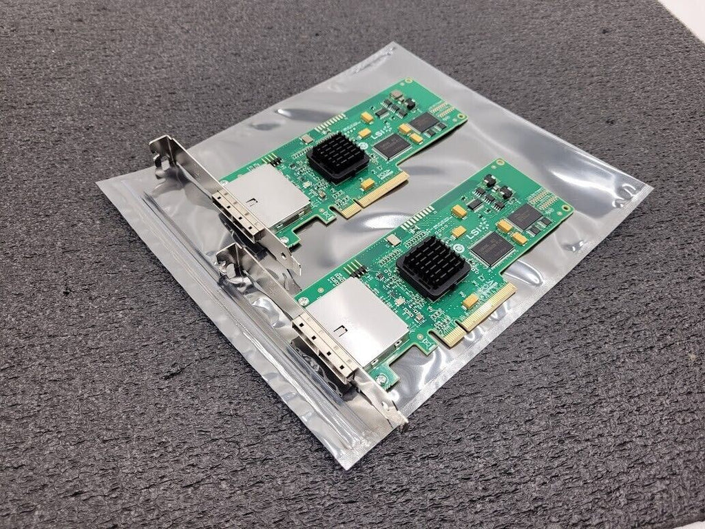 Lot of 2 LSI SAS3801E External SFF-8088 PCI SAS Dual Port HBA Tall Bracket