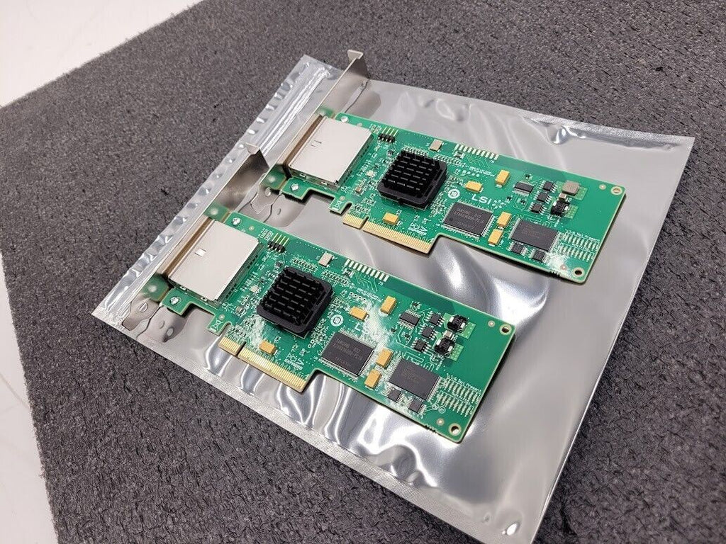 Lot of 2 LSI SAS3801E External SFF-8088 PCI SAS Dual Port HBA Tall Bracket