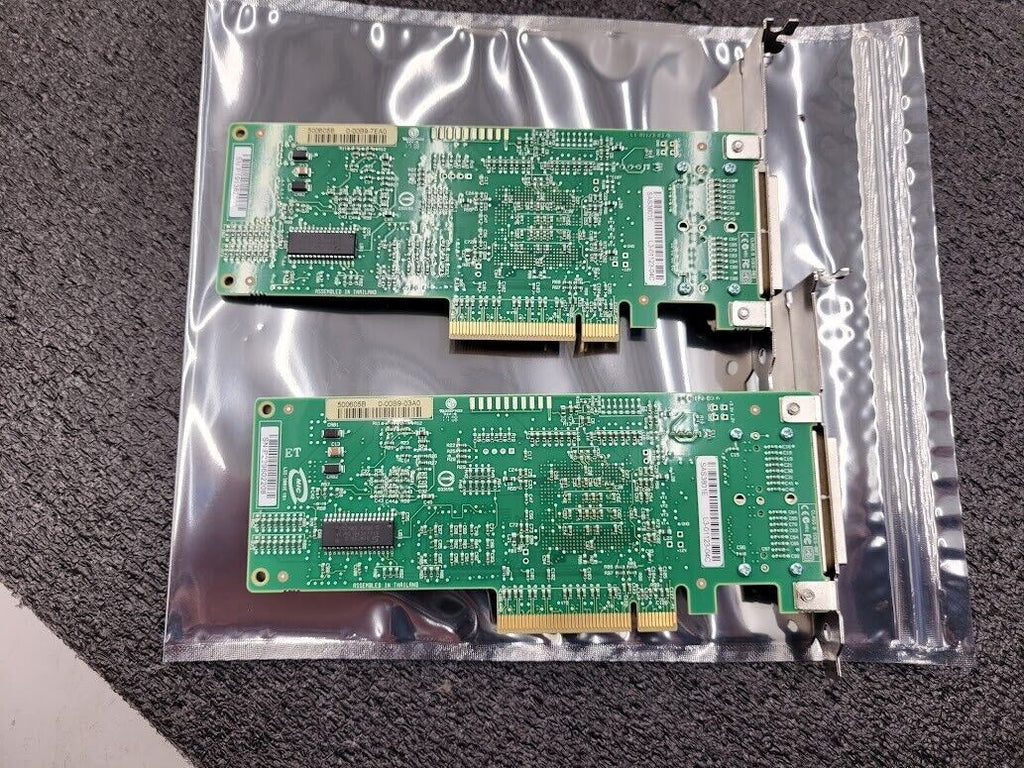 Lot of 2 LSI SAS3801E External SFF-8088 PCI SAS Dual Port HBA Tall Bracket