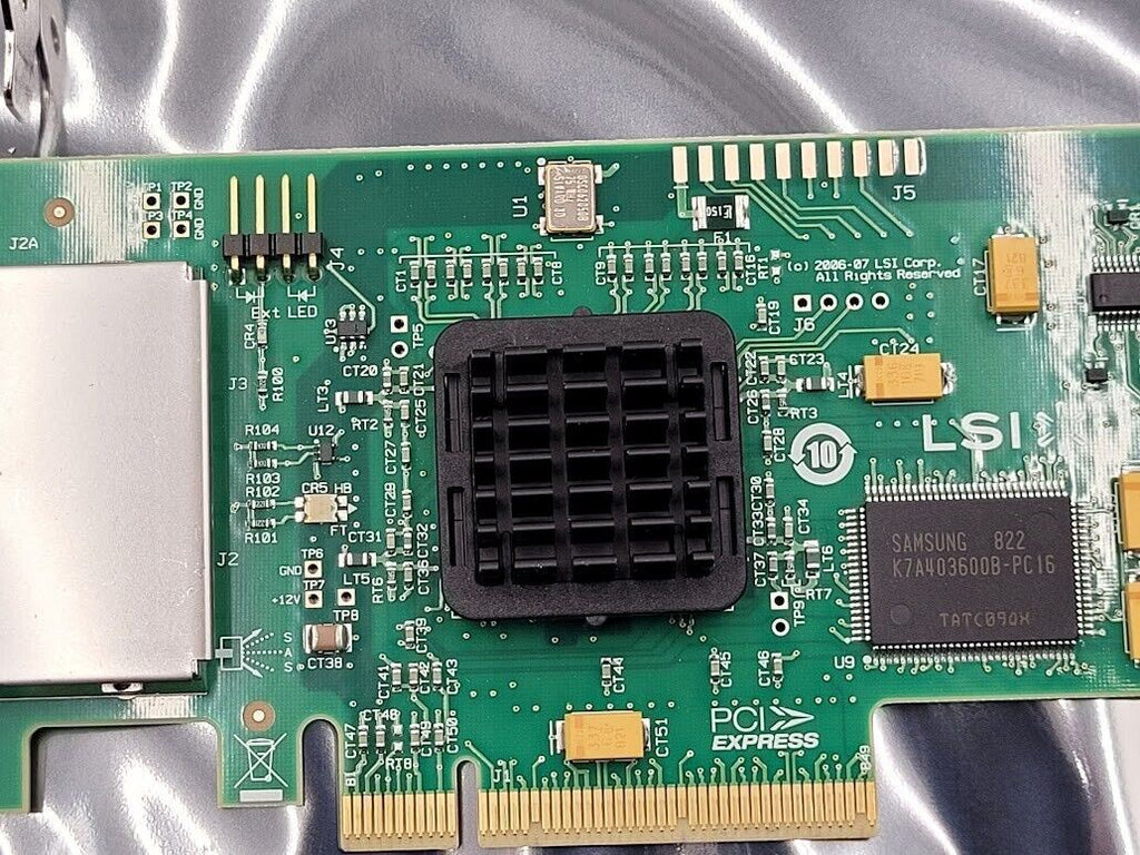 Lot of 2 LSI SAS3801E External SFF-8088 PCI SAS Dual Port HBA Tall Bracket