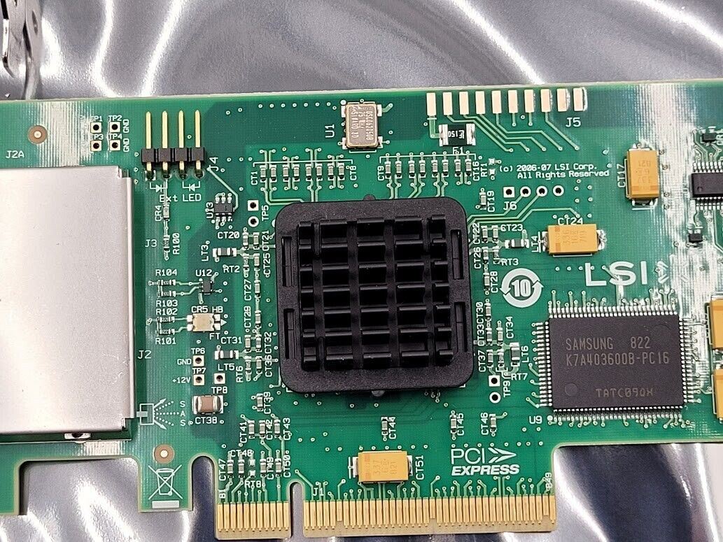 Lot of 2 LSI SAS3801E External SFF-8088 PCI SAS Dual Port HBA Tall Bracket