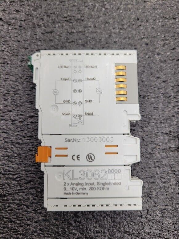 Beckhoff KL3062 2x Analog Input Single Ended Terminal Module 0...10V min 200kOhm