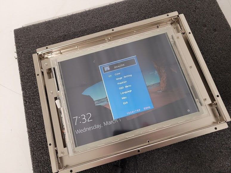 Advantech 10.4in LCD Industrial Monitor SVGA VGA I/F Touch Screen Open Frame LCD