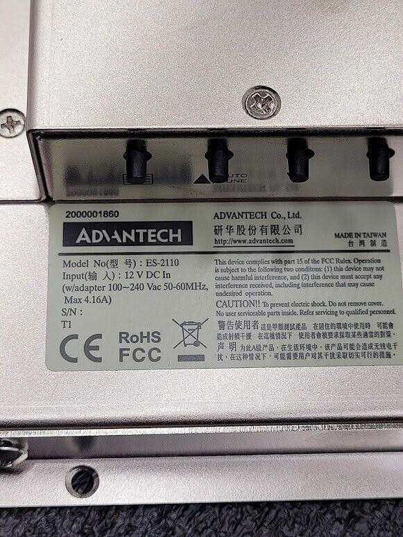 Advantech 10.4in LCD Industrial Monitor SVGA VGA I/F Touch Screen Open Frame LCD