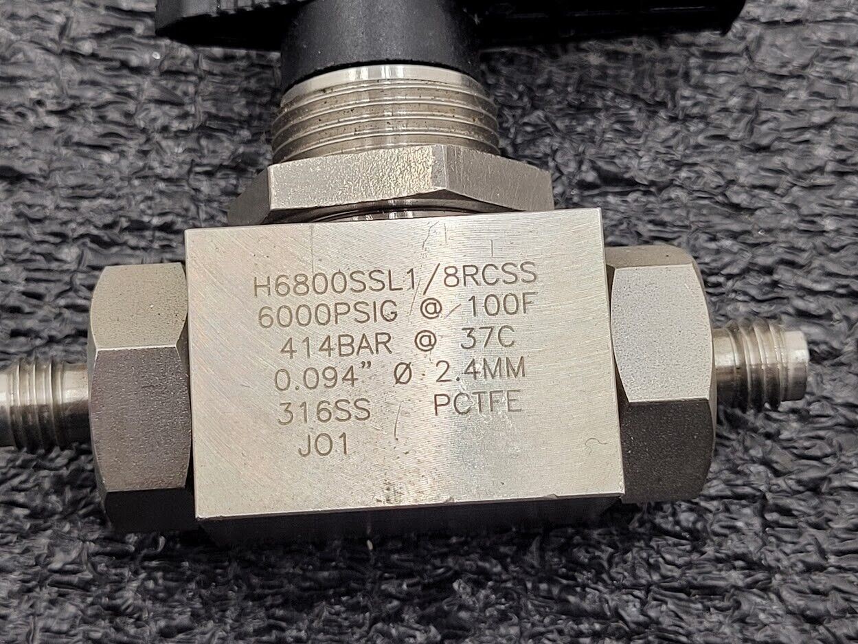 HAM-LET H6800SSL1/8RCSS Ball Valve 6000 PSI H6800 Series 1/8" Let-Lok Fitting
