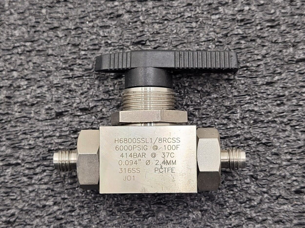 HAM-LET H6800SSL1/8RCSS Ball Valve 6000 PSI H6800 Series 1/8" Let-Lok Fitting