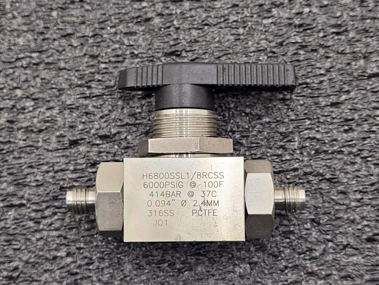 HAM-LET H6800SSL1/8RCSS Ball Valve 6000 PSI H6800 Series 1/8" Let-Lok Fitting