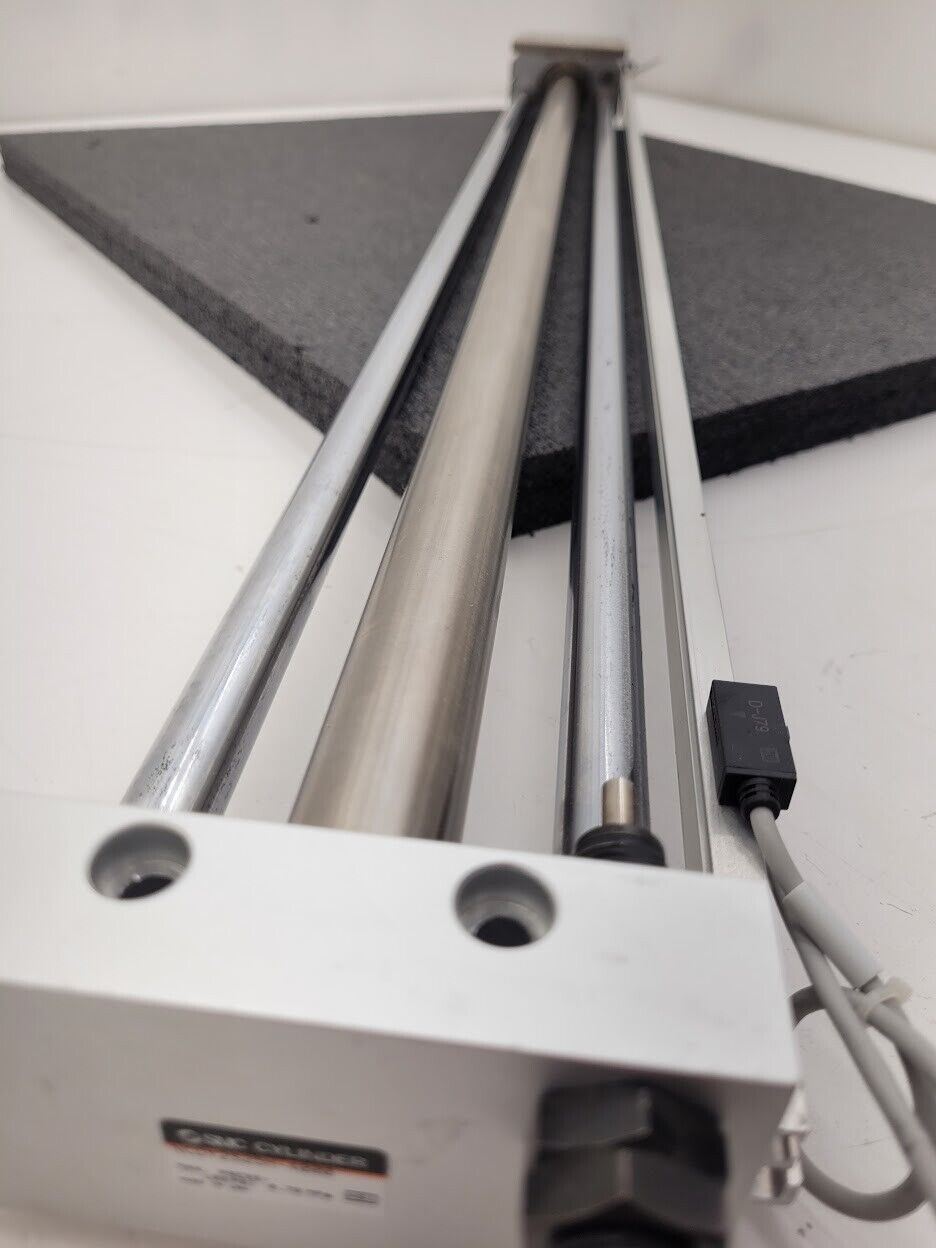 SMC NCDY2S25H-4000 100PSI Linear Slide Guide Cylinder w/ D-J79 Sensors, Stops