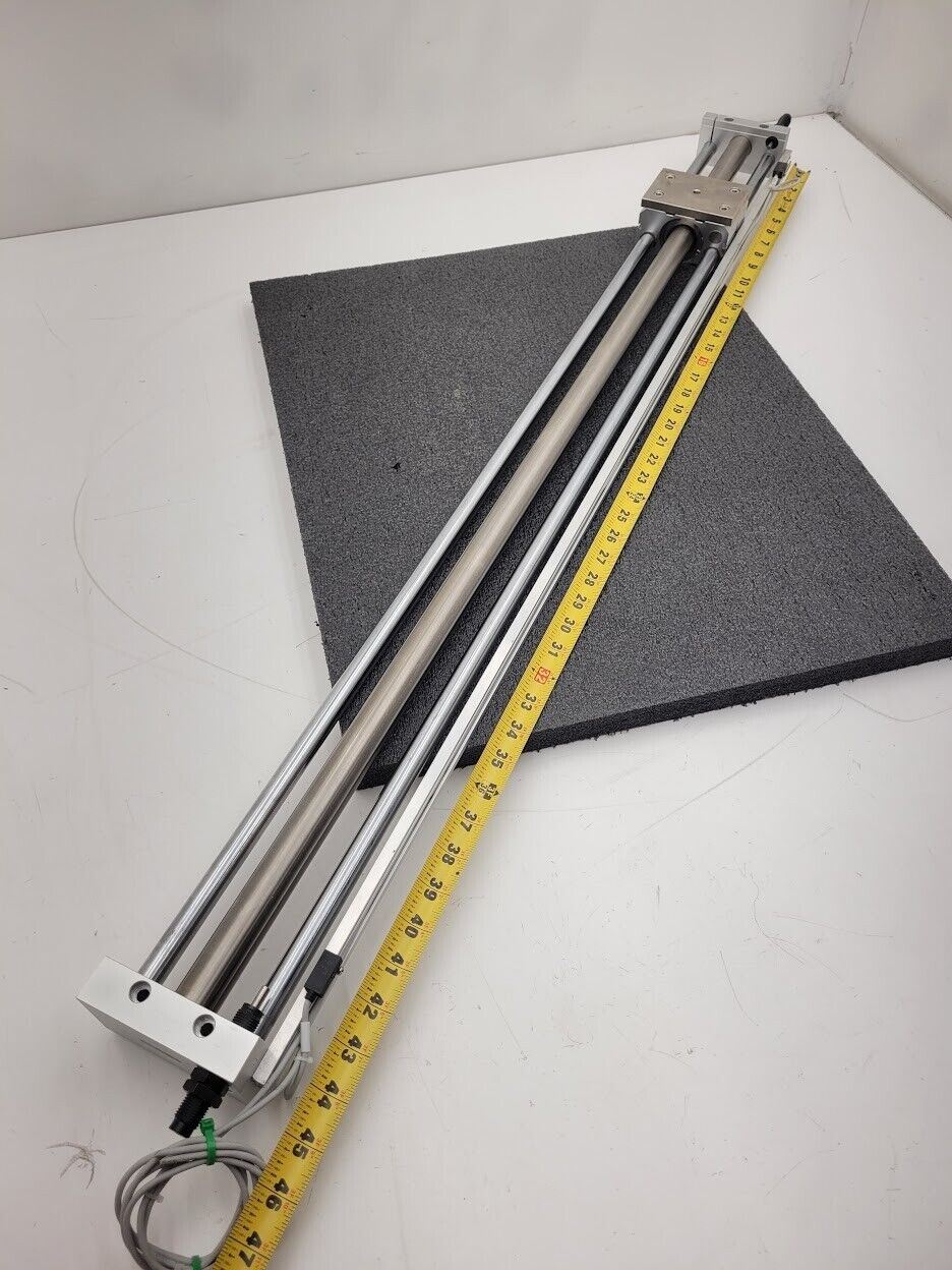 SMC NCDY2S25H-4000 100PSI Linear Slide Guide Cylinder w/ D-J79 Sensors, Stops