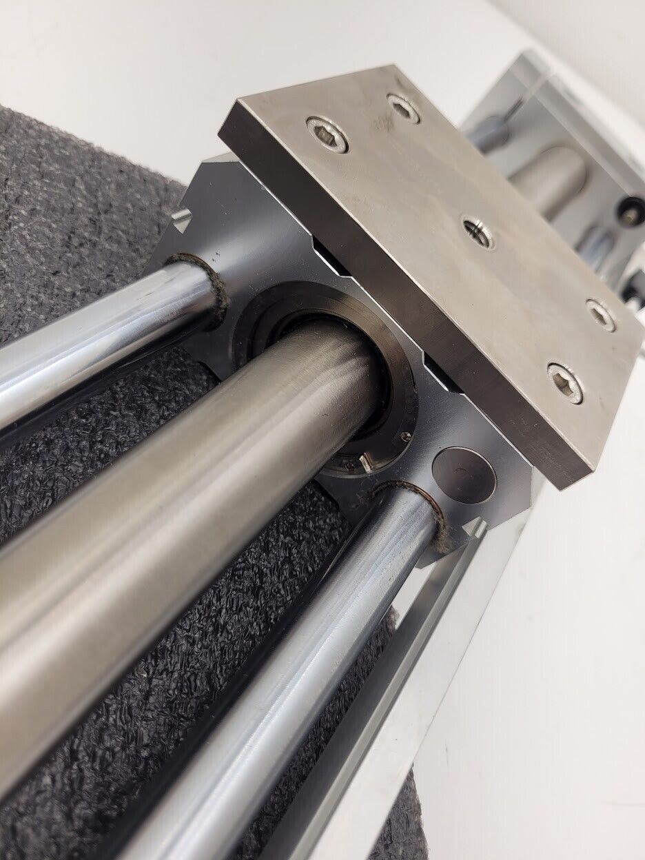 SMC NCDY2S25H-4000 100PSI Linear Slide Guide Cylinder w/ D-J79 Sensors, Stops