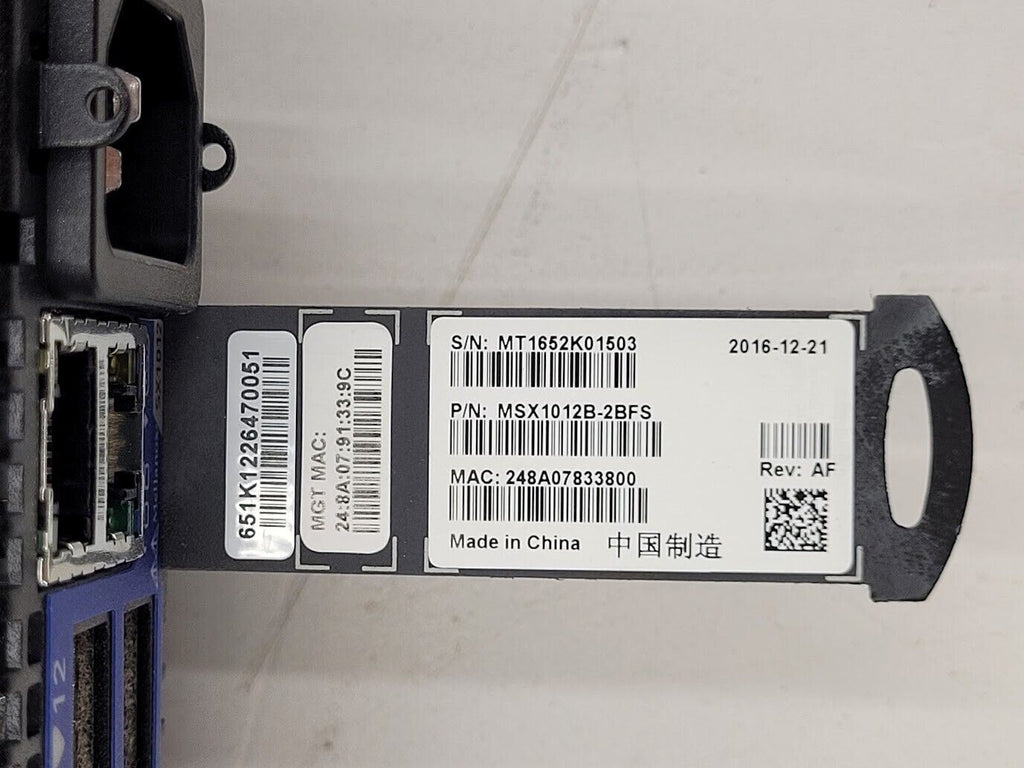 Mellanox MSX1012B-2BFS SX1012 12-PORT 40GBE QSFP+ Open Switch Parts/Repair