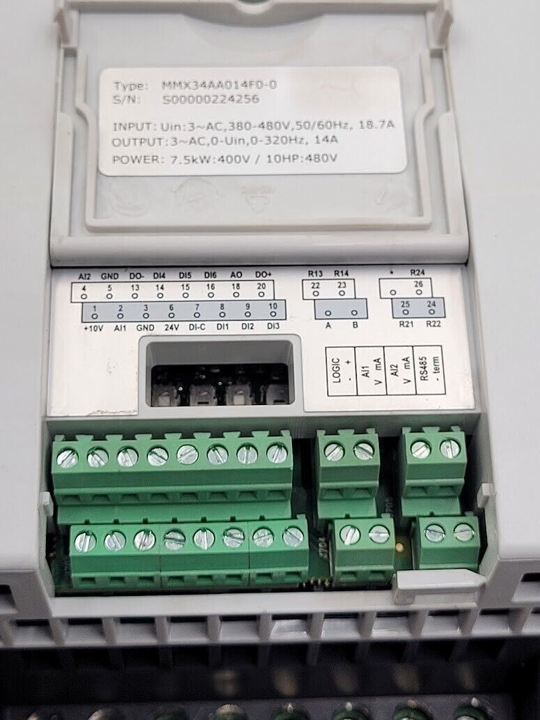 Eaton M-Max MMX34AA014F0-0 Micro VFD AC  Drive inverter 7.5kW:400V 10HP:480V