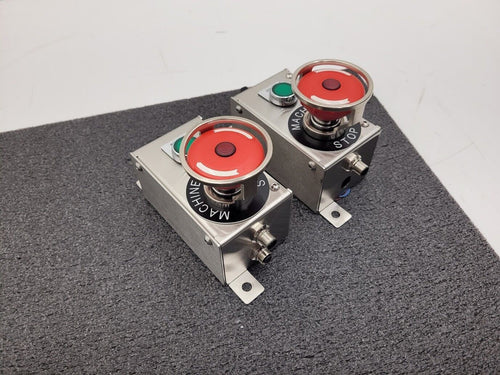 2x Jakab Safety Sprecher + Schuh EMO E-Stop /Start/Reset Assembly w/ ABB Tina 2A