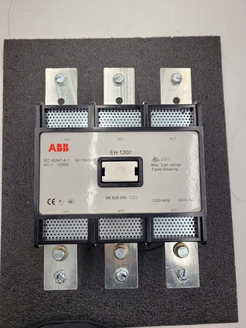 ABB EH1200 Contactor 1200A 600VAC 3 Pole 3 Phase 220-240VAC Coil