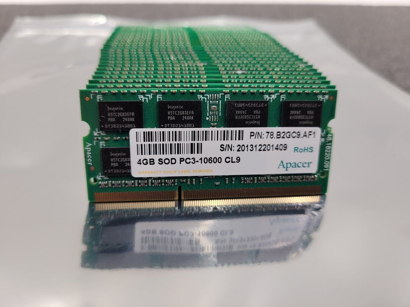 lot of 33 APACER 4GB Non Buffered SOD PC3-10600 CL9 SODIMM Memory