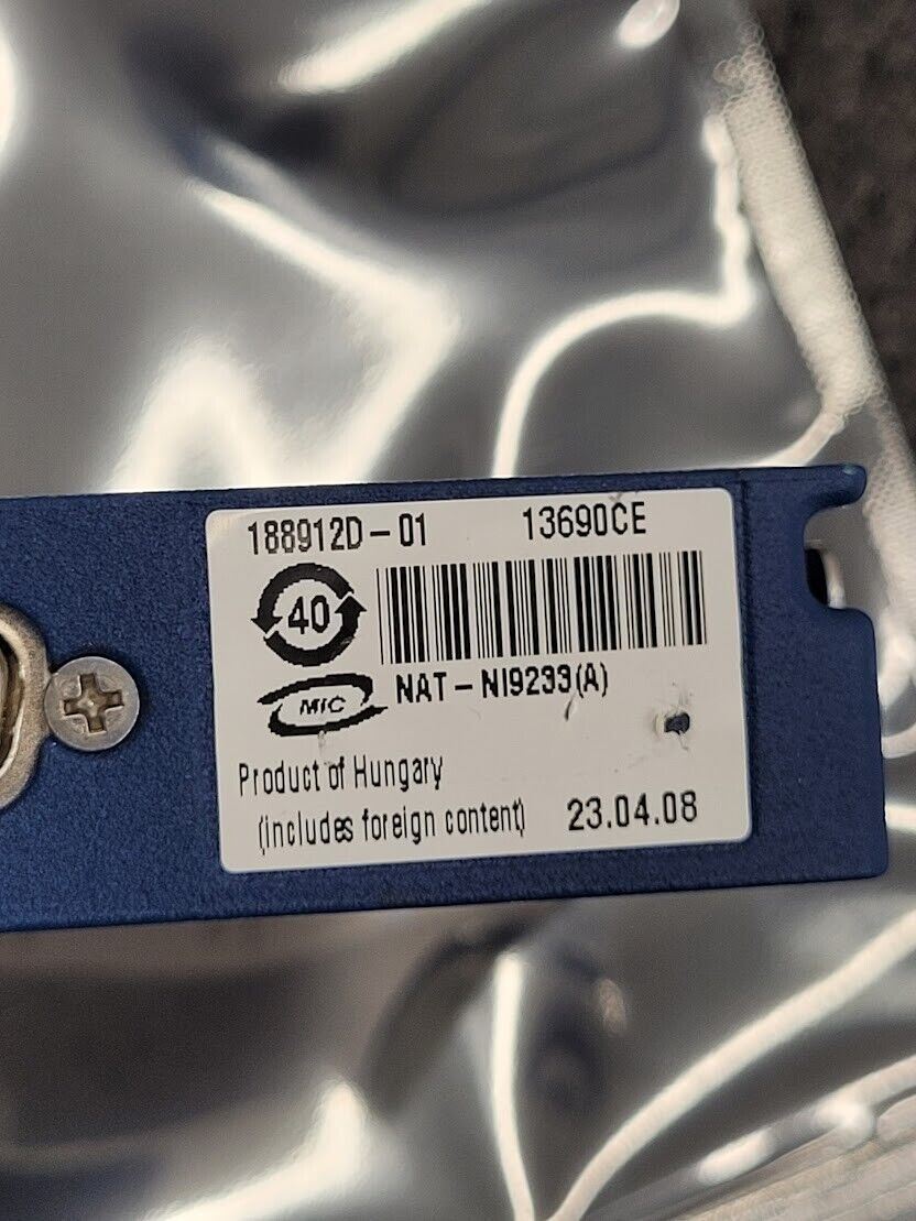 NATIONAL INSTRUMENTS NI 9233 NI-9233 Analog Input Module Tested Working