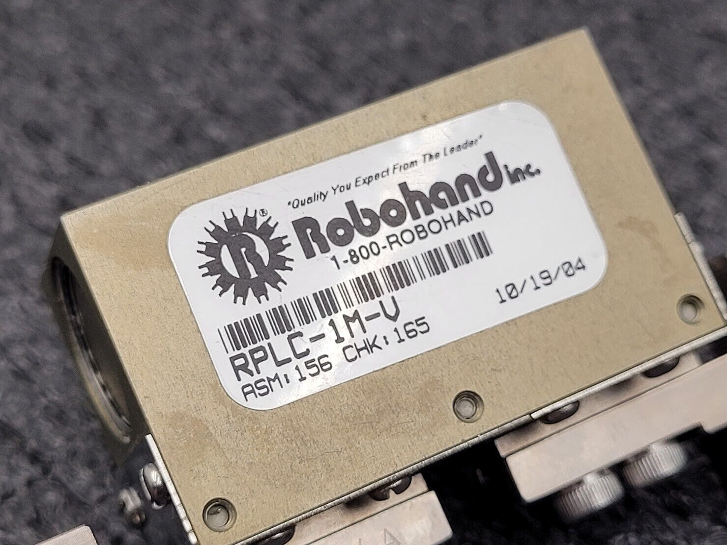 Destaco Robohand RPLC-1M-V 2 Jaw Parallel Pnumatic Gripper 1/4" Stroke