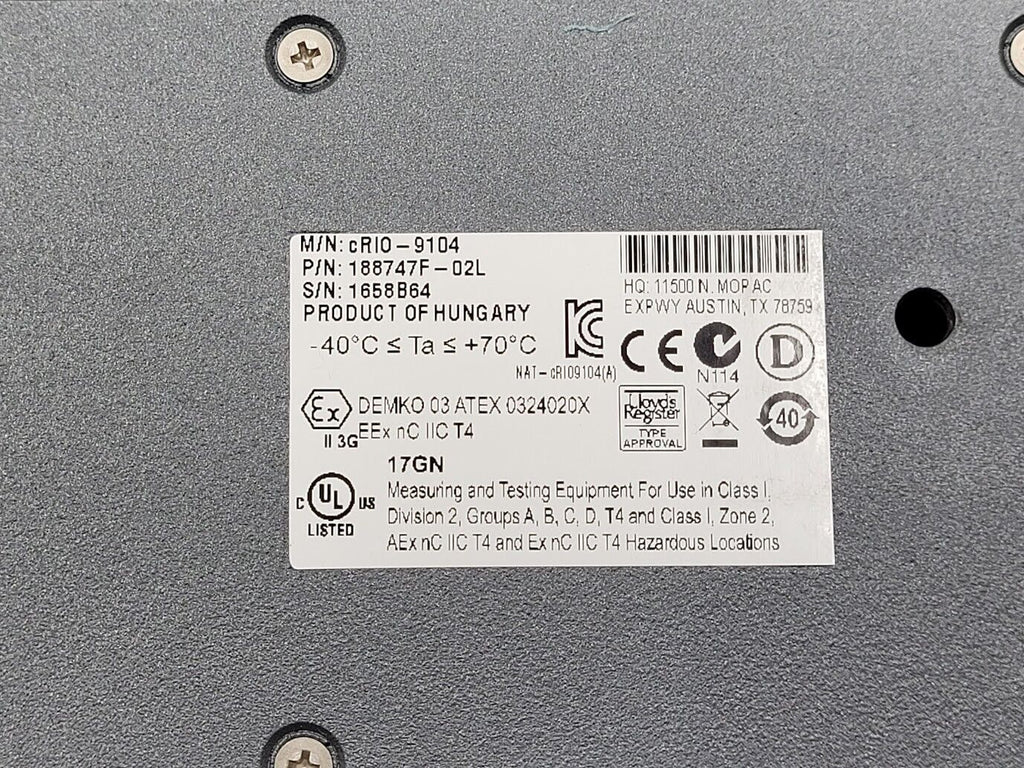 National Instruments NI cRIO-9104 8-Slot FPGA Chassis 188747F-02L Working Pull