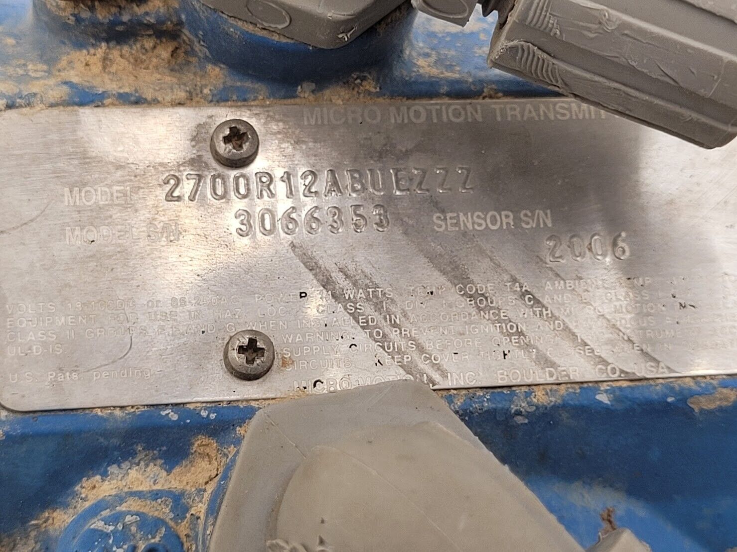 Micro Motion Mass Flow Coriolis Meter Sensor RO50S113NQBZEZYZZ +Transmitter 1/2"