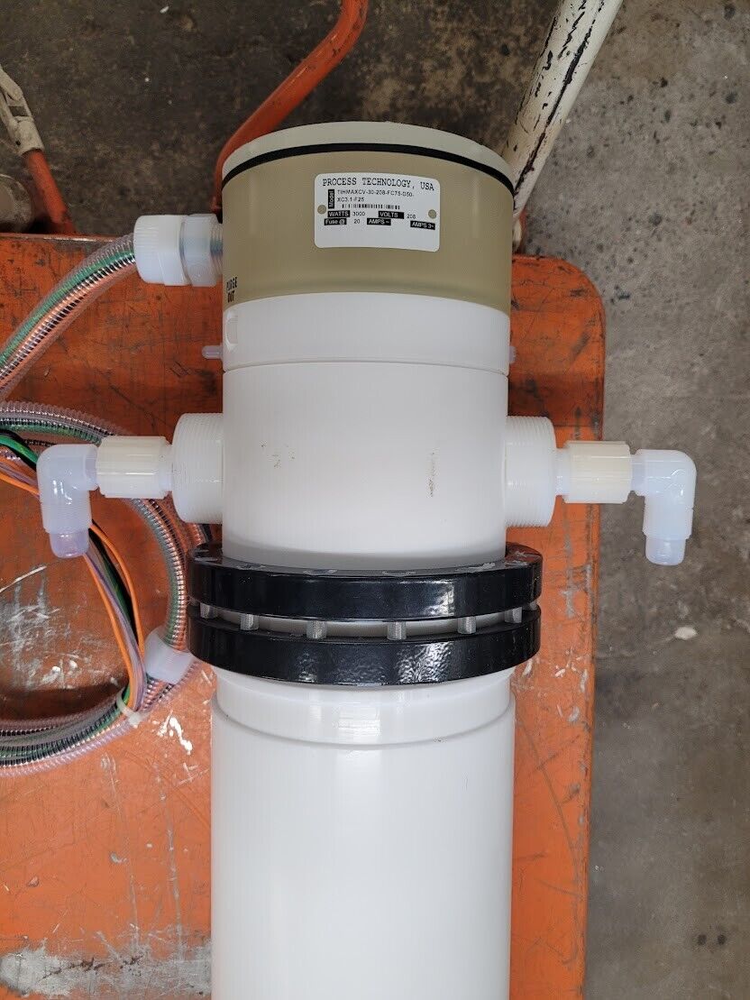 Process Technology Fluoropolymer In-Line Chemical Heater 3000W 3Kw 208V 1Ph