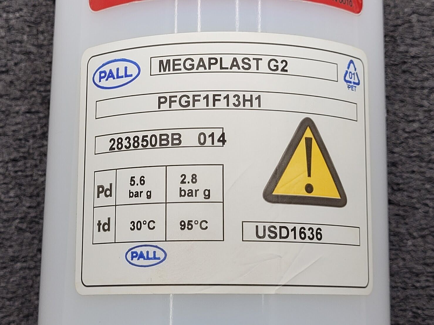 PALL MEGAPLAST G2 PFGF1F13H1 High Purity Fluid Filter Housing