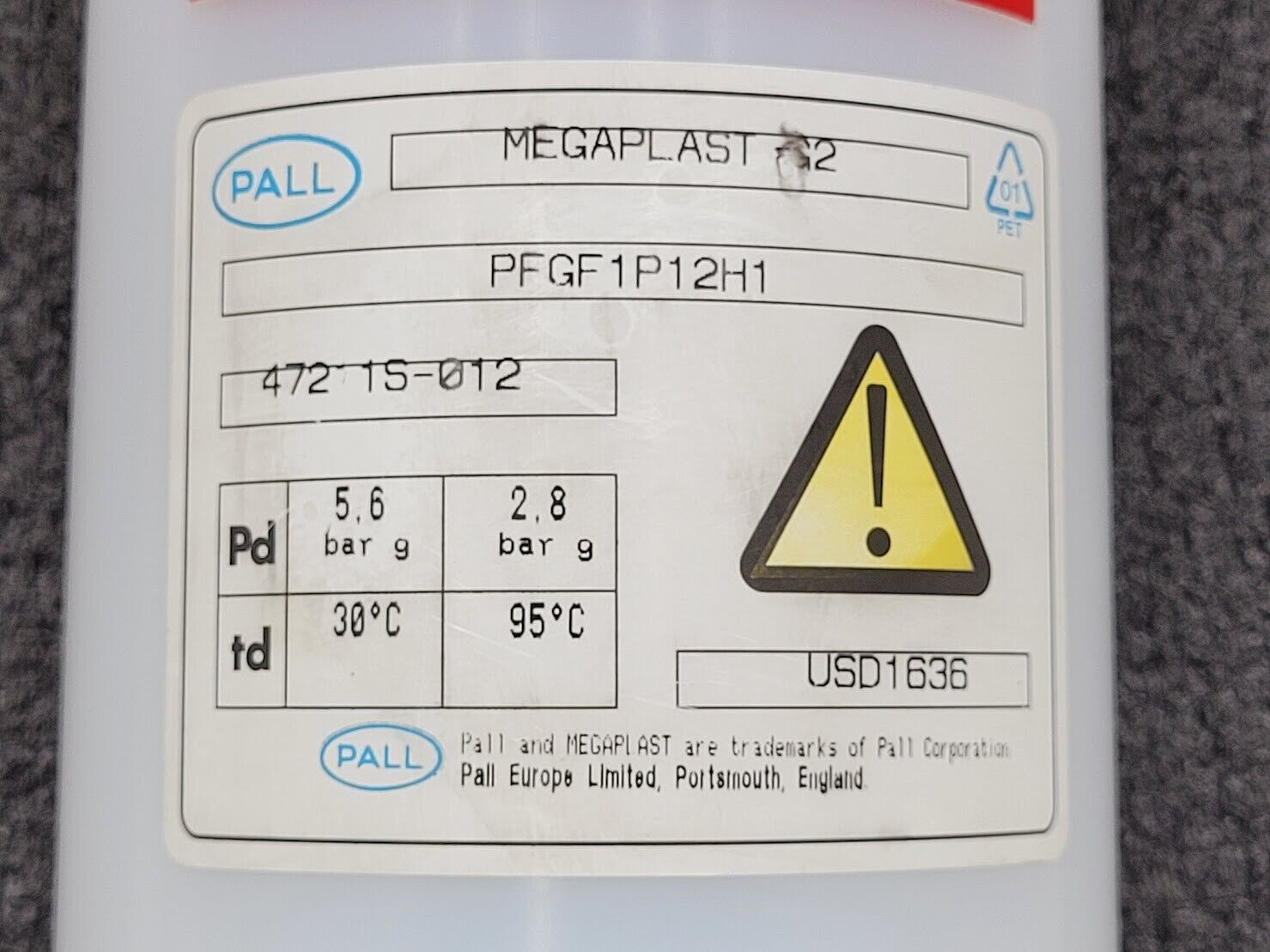 PALL MEGAPLAST G2 PFGF1P12H1 High Purity Fluid Filter Housing