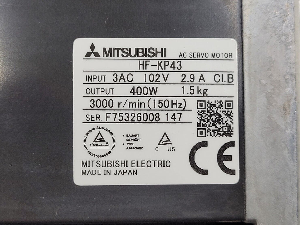 Mitsubishi 400W Servo Drive Amplifier HF-KP43 + MR-J3-40A 400W Servo Motor