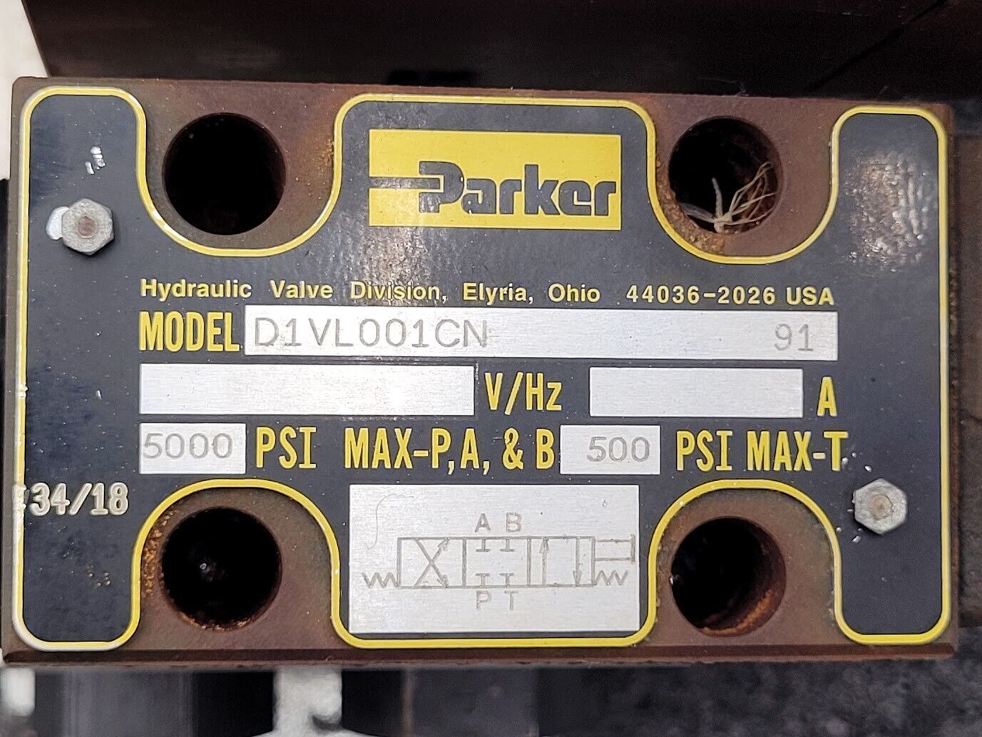 PARKER Hydraulic Proportional ISO Valve D1FHE80HCNEK0030X6114 12VDC + Override