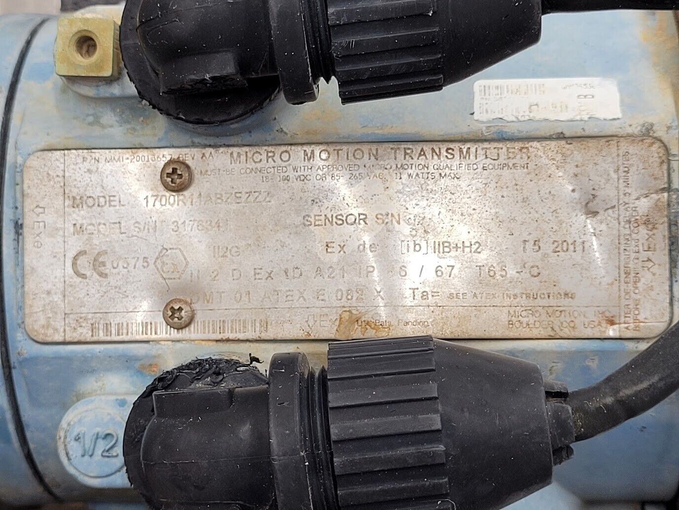 Micro Motion Mass Flow Coriolis Meter Sensor RO50S113NQBZEZZZZ +Transmitter 1/2"