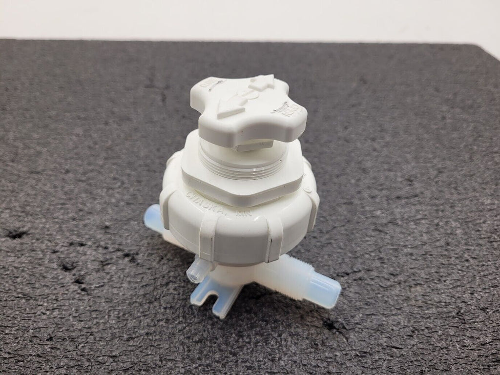Entegris Fluoroware 201-37-01 2-Way Manual Diaphragm Valve 1/2" Flaretek Fitting