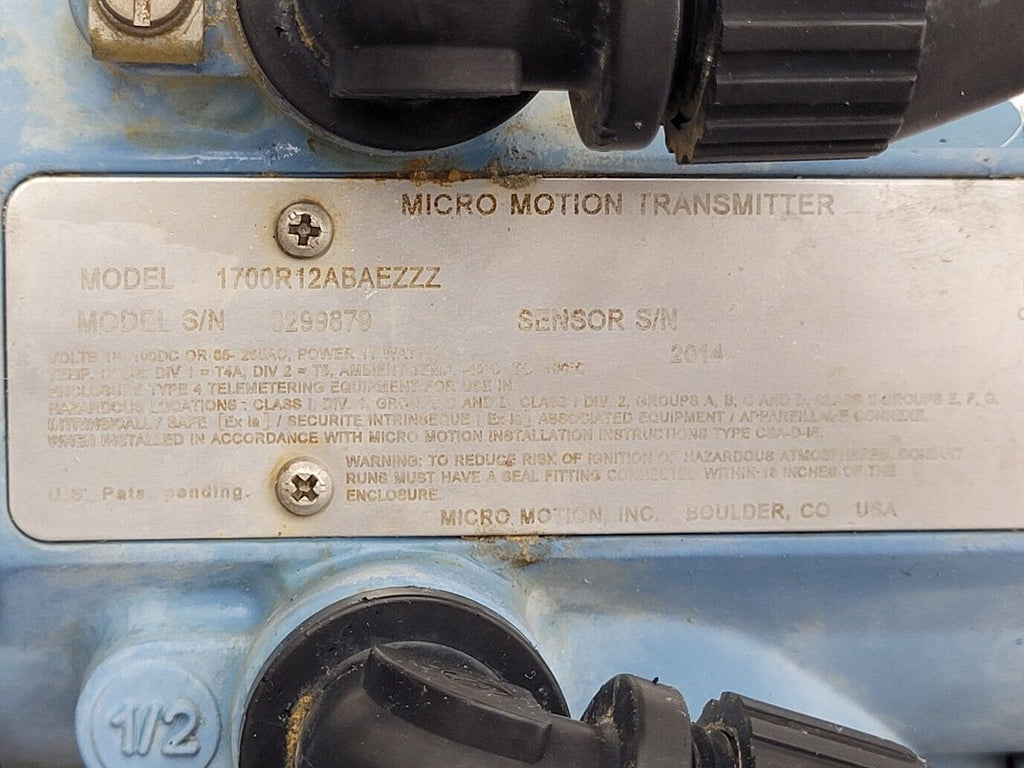Micro Motion Mass Flow Coriolis Meter Sensor F100S128CCAAEZZZZ 1" +TX Unit B