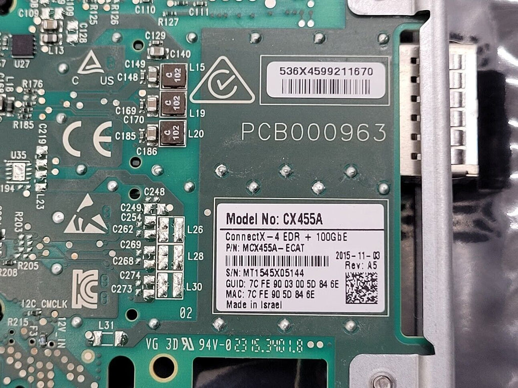 Mellanox CX4 VPI EDR IB Single Port QSFP28 PCIe 3.0 100G NIC Adapter Custom Tang