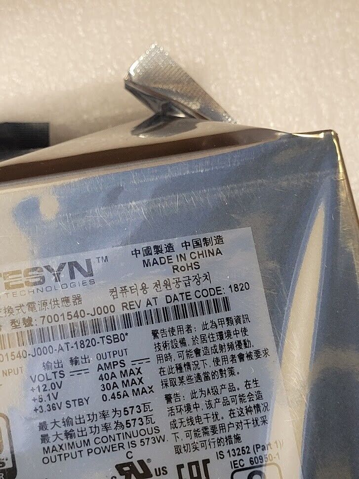 HP 814665-001 SPS-PWR 595W ES MSA 20x0 Power Supply PSU Recent Date Code Sealed