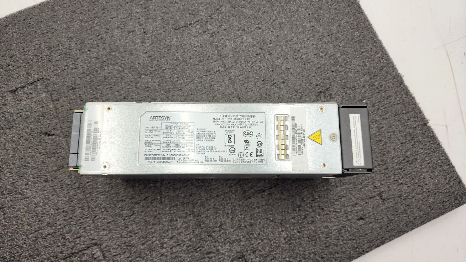 Artesyn DS3000PE-3-403 12V 3000W Server Power Supply 81-00000093-00-01