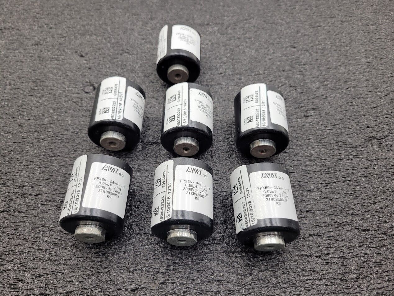 Lot of 7 AVX High Voltage Power Capacitors FPX66-9496--B 2000VDC 0.05 uF