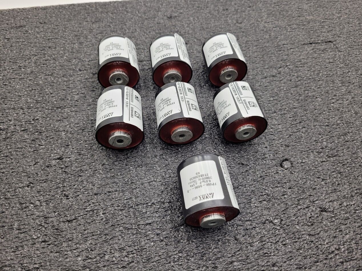 Lot of 7 AVX High Voltage Power Capacitors FPX66-9496--B 2000VDC 0.05 uF