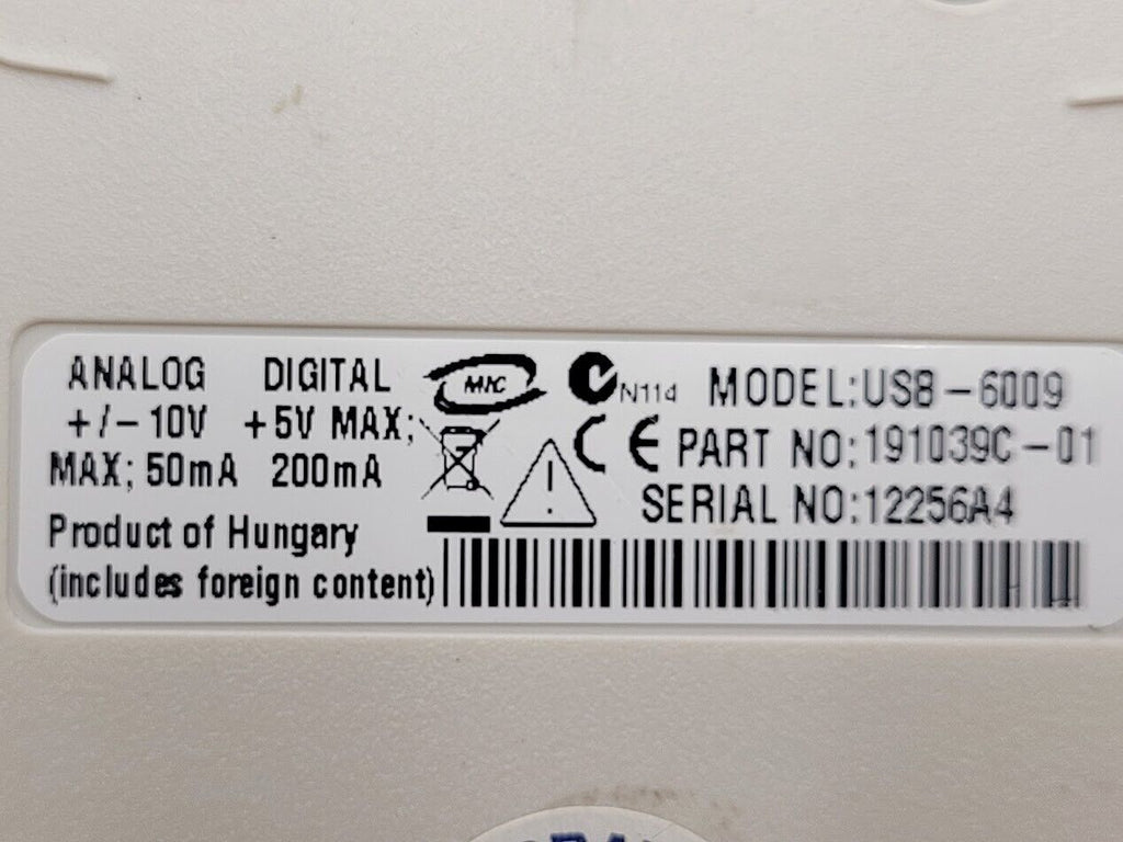 National Instruments USB-6009 Data Acquisition Card NI DAQ Multifunction w/cable