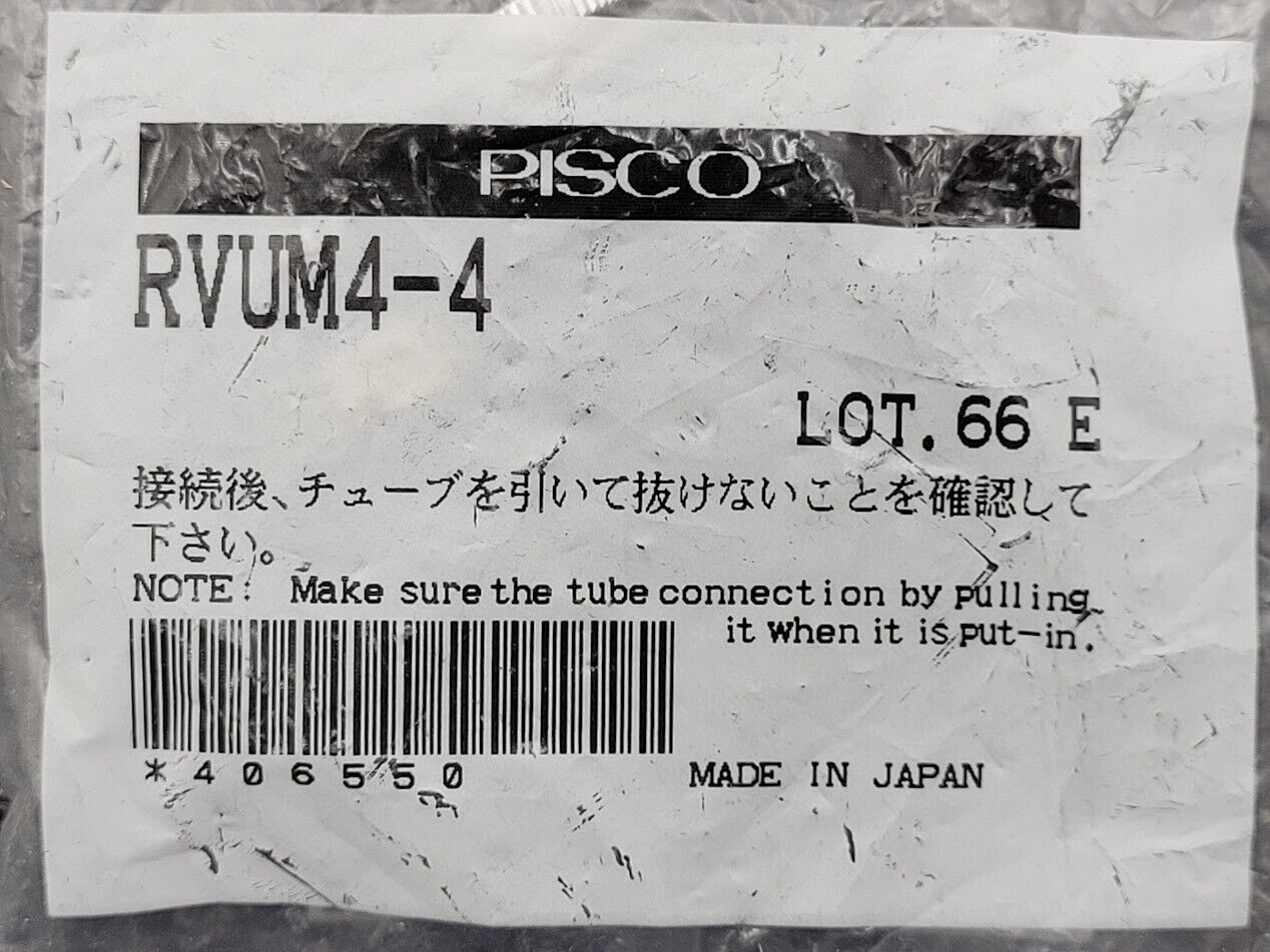 Lot of 9x Pisco RVUM4-4  Inline Pressure Regulator Reducing Valve w/ Gauge