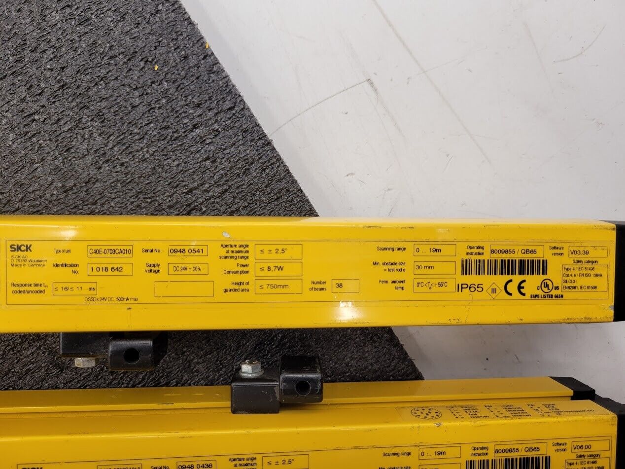 Sick C4000 Light Curtain Safety Screen Sensor 24VDC 0-19m Scanning Range 750mm B