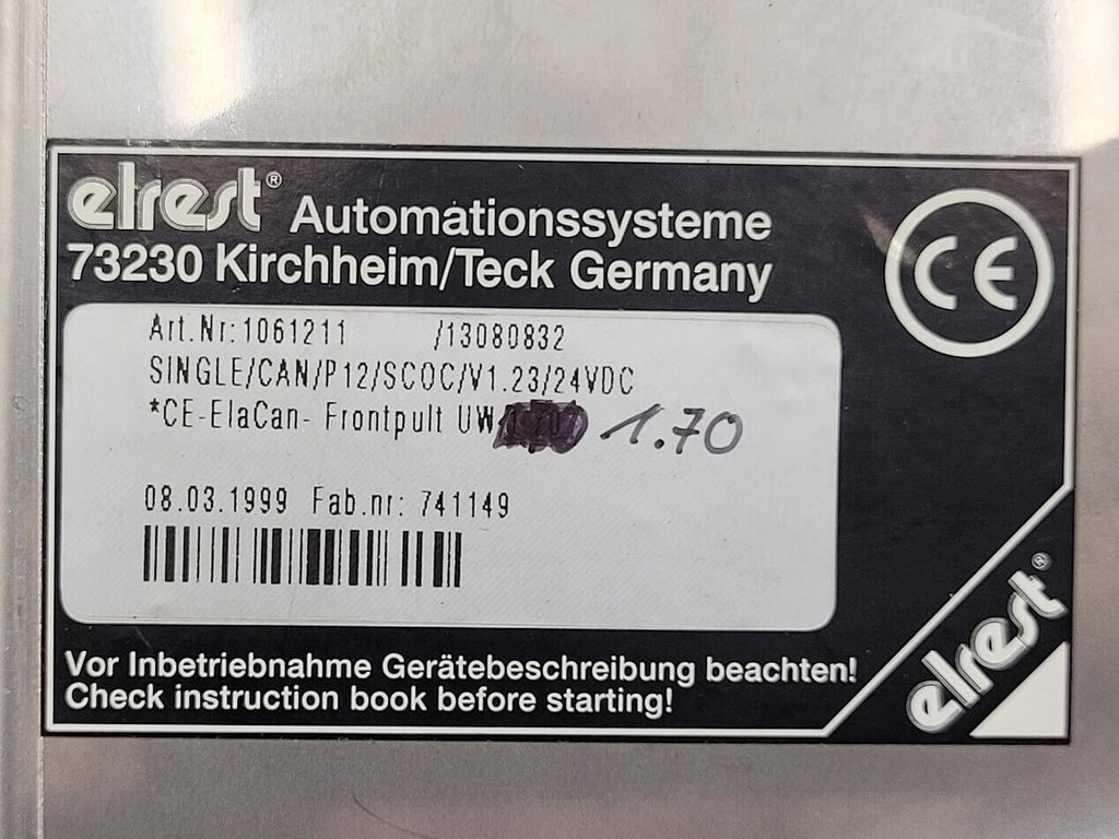 Elrest 1060341 Can In Automation ElaCan II Controller w/ Input Control Panel