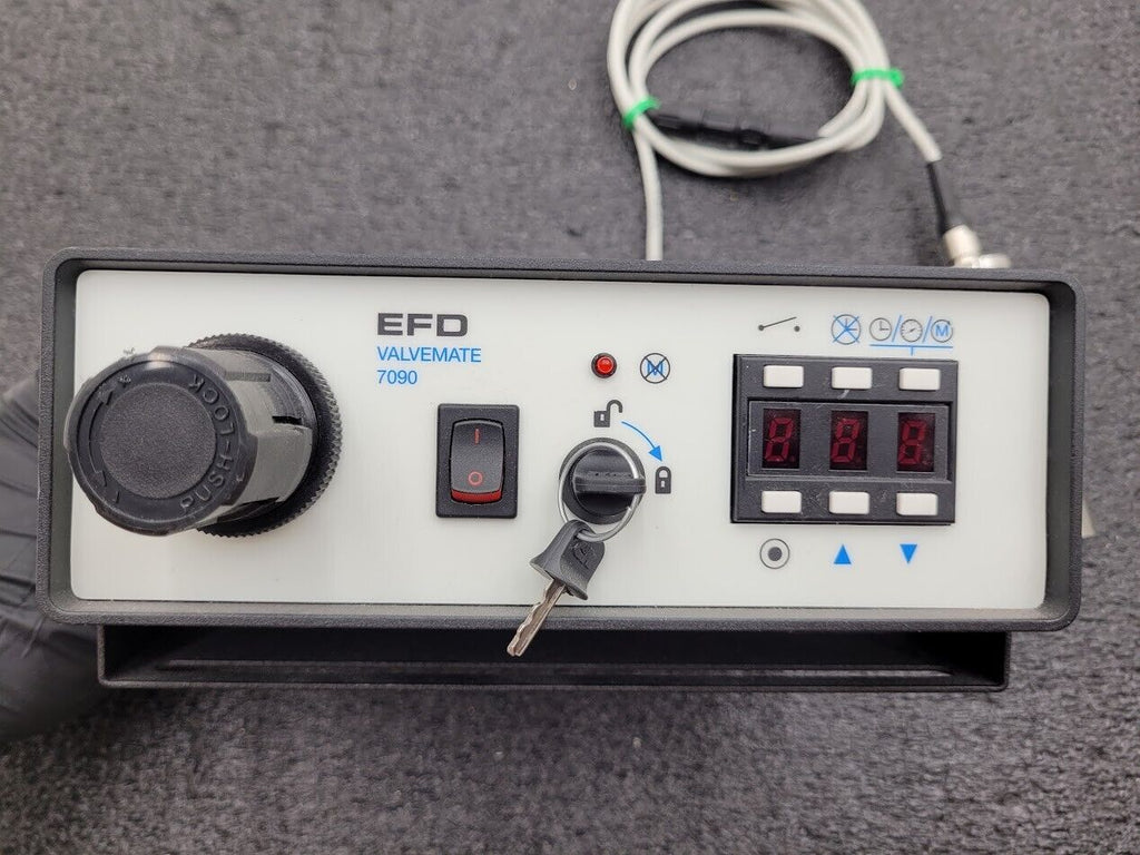 Nordson EFD ValveMate 7090 Dispense System w/ 790 Head 8TPI Auger SS 32:1 250RPM