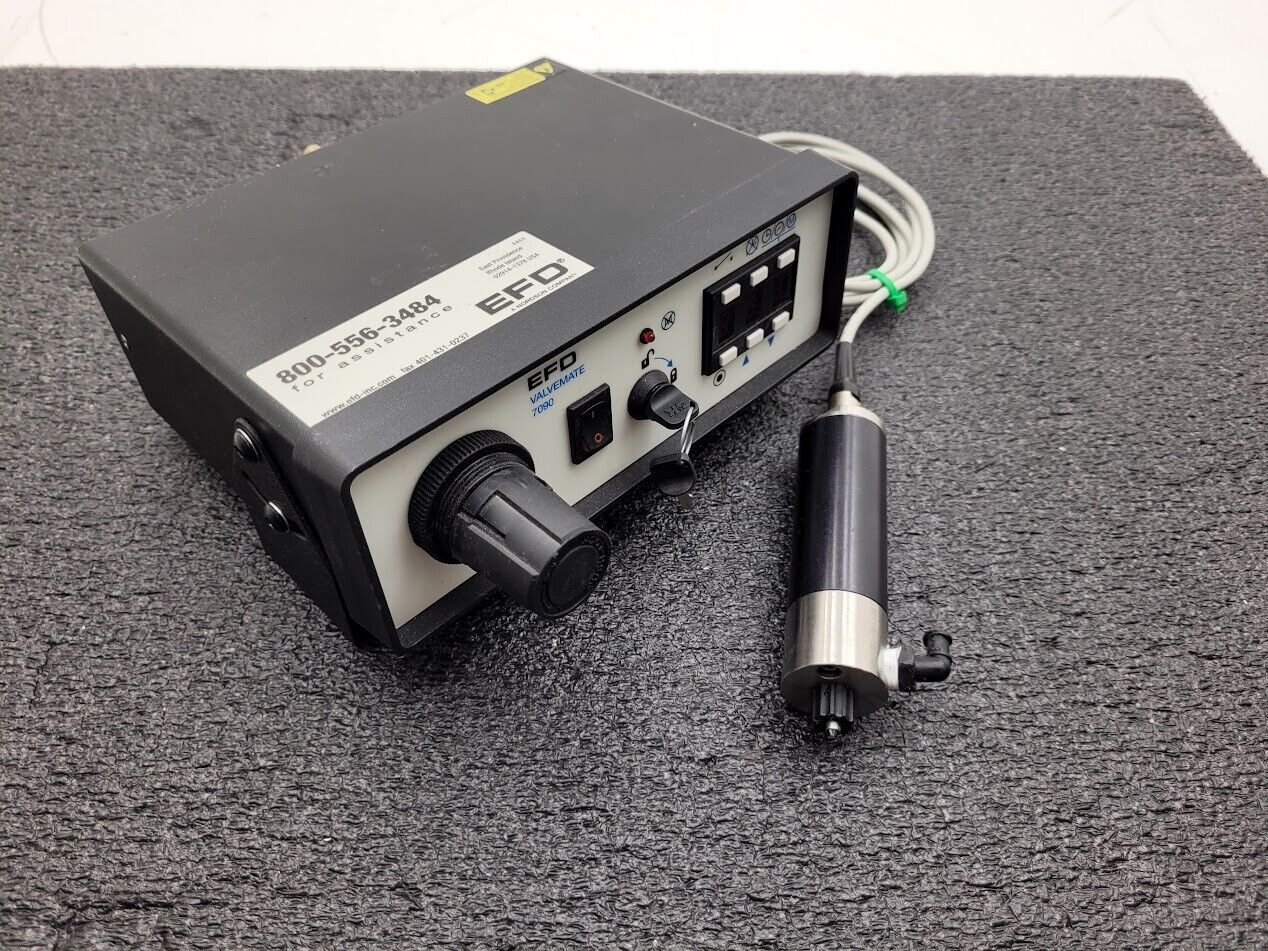 Nordson EFD ValveMate 7090 Dispense System w/ 790 Head 8TPI Auger SS 32:1 250RPM