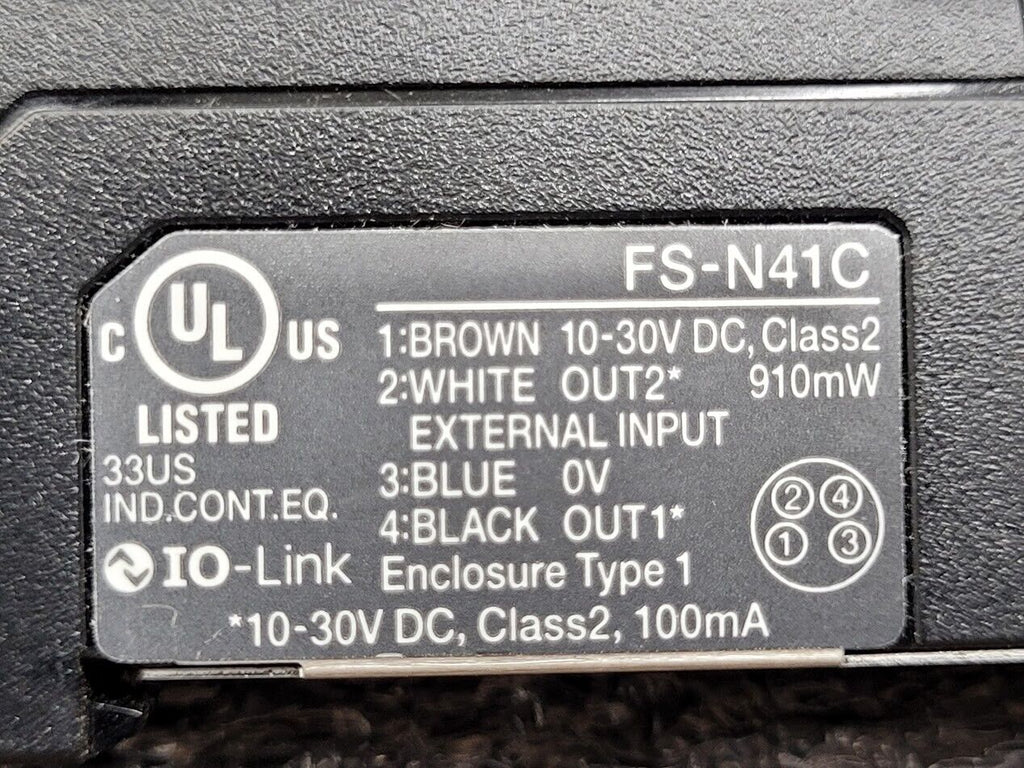Keyence FS-N41C Fiber Sensor Amplifier 10-30VDC IO-Link