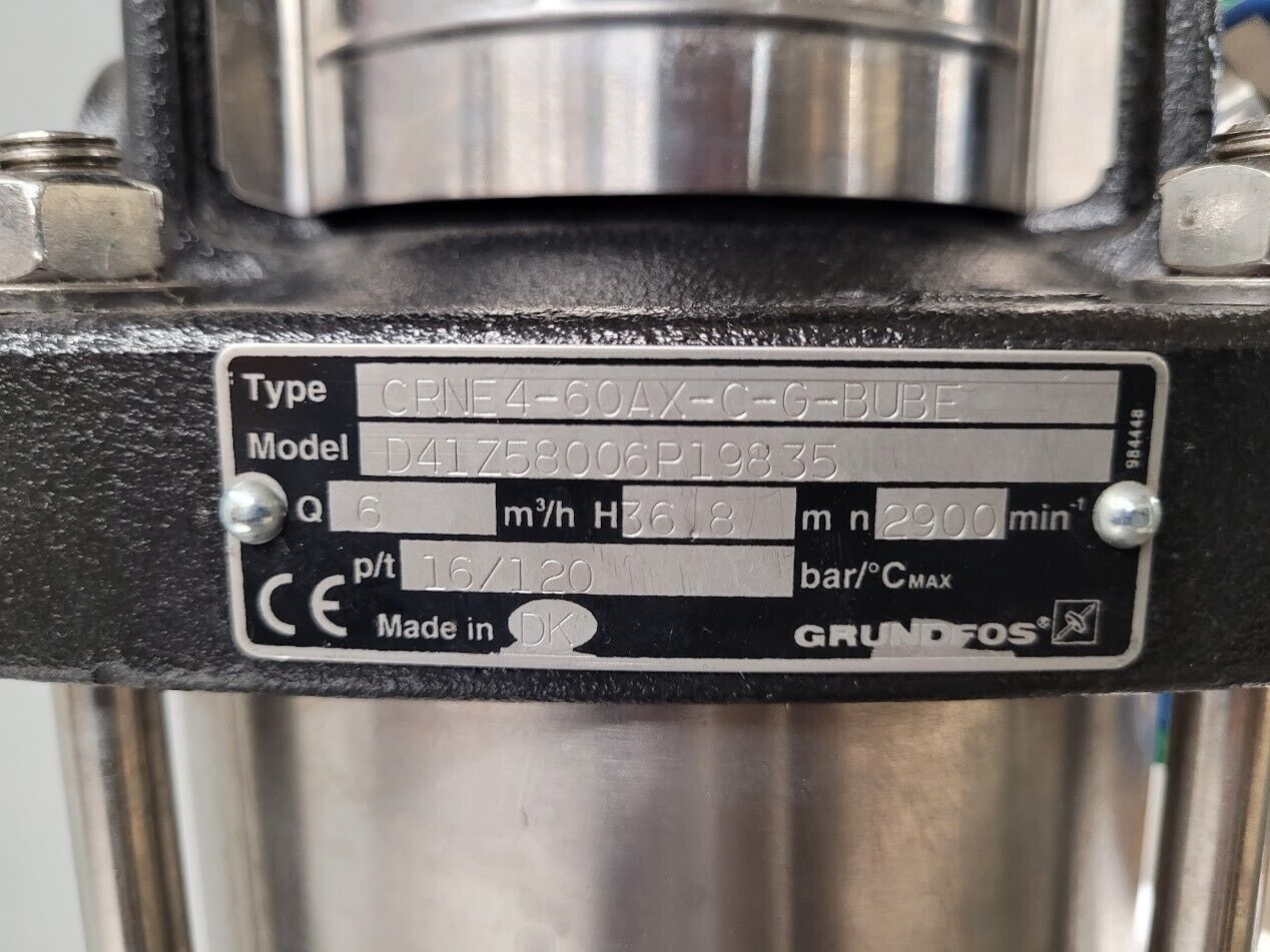 Grundfos CRNE4-60AX-C-G-BUBE Vertical Cenrifugal Pump ABB M2AK Motor 230V 50Hz
