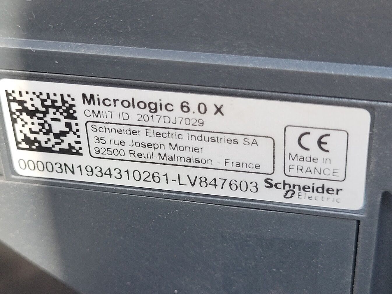 Schneider Circuit Breaker Masterpact MTZ2-16 H10 Micrologic 6.0 X Parts/Repair