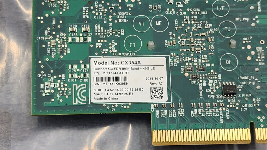 Lot of 2x CX354A CONNECTX-3 FDR INFINIBAND+ 40/56GBE Dual Port Network Card