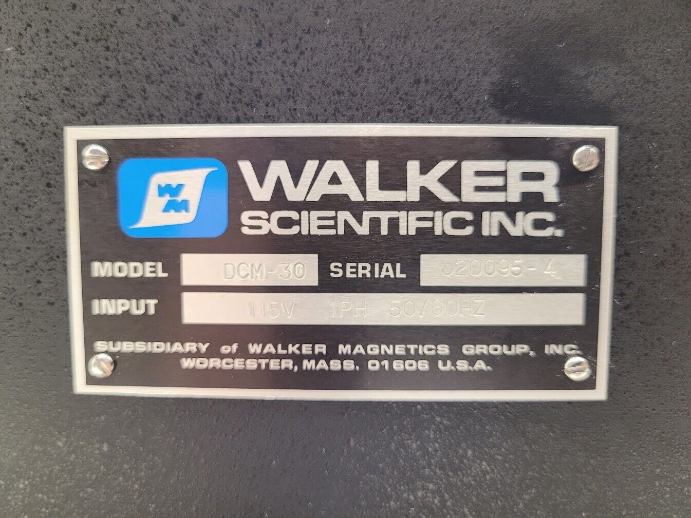 Walker Scientific Direct Current Magnetizer DCM-30 5,000 Gauss 115VAC Tested