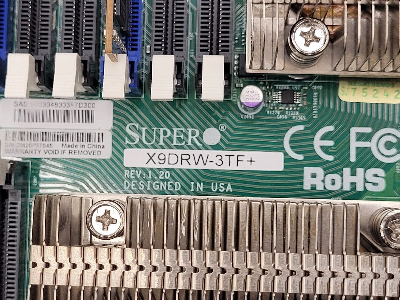 Supermicro X9DRW-3TF+ Server Motherboard 64Gb Ram 2x E5-2620 Xeon Working Pull