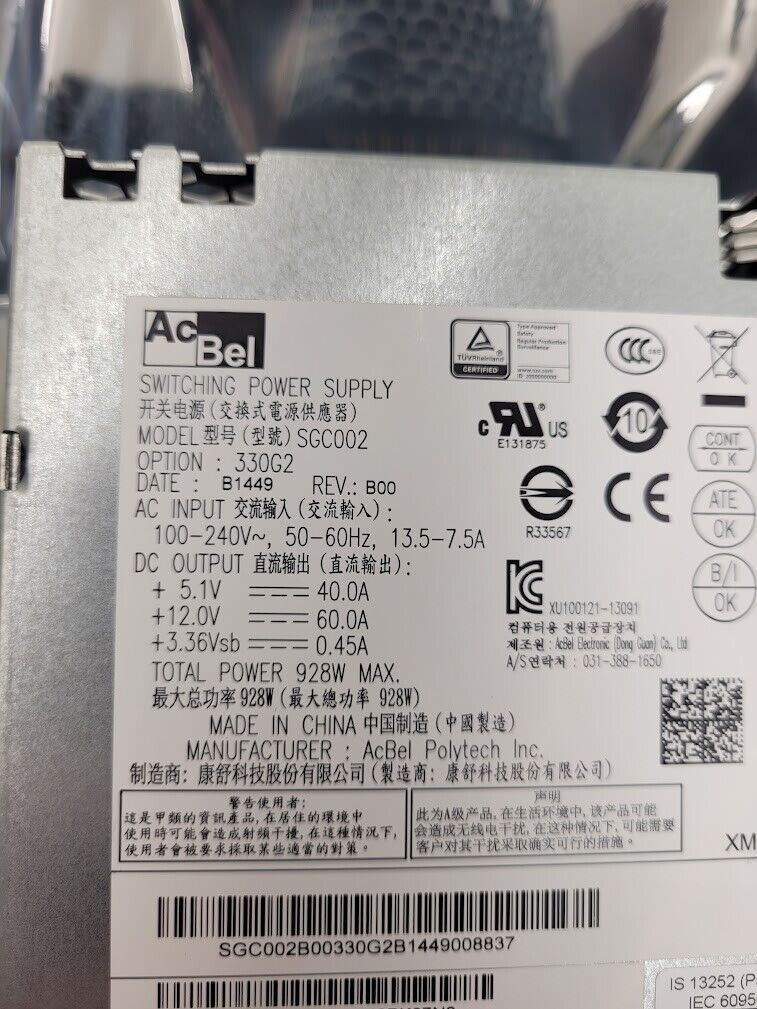 3x ACBel 1000w Disk Array JBOD Power Supply PFRUVE02-01 81-00000109-00-01 SGC002